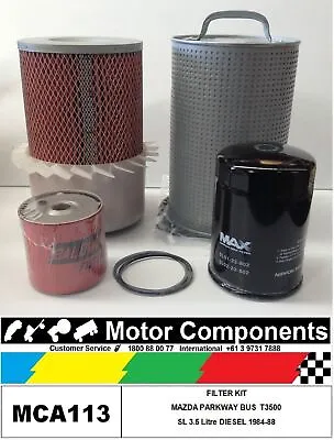 FILTER KIT Oil Air Fuel  MAZDA PARKWAY BUS T3500 1984 > 1988 SL 3.5 Litre DIESEL • $174.47